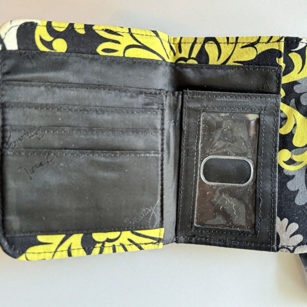 Vera Bradley Floral Quilt‎ Baroque Wallet Coin Purse Black Green 2012 - Picture 2 of 4